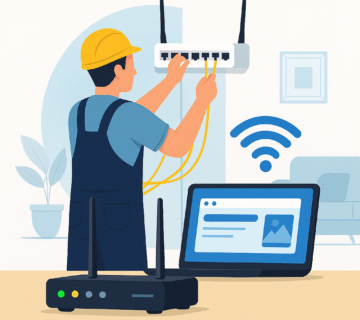 فني شبكات انترنت بالرياض يقوم بتركيب راوتر وتمديد كيابل الانترنت